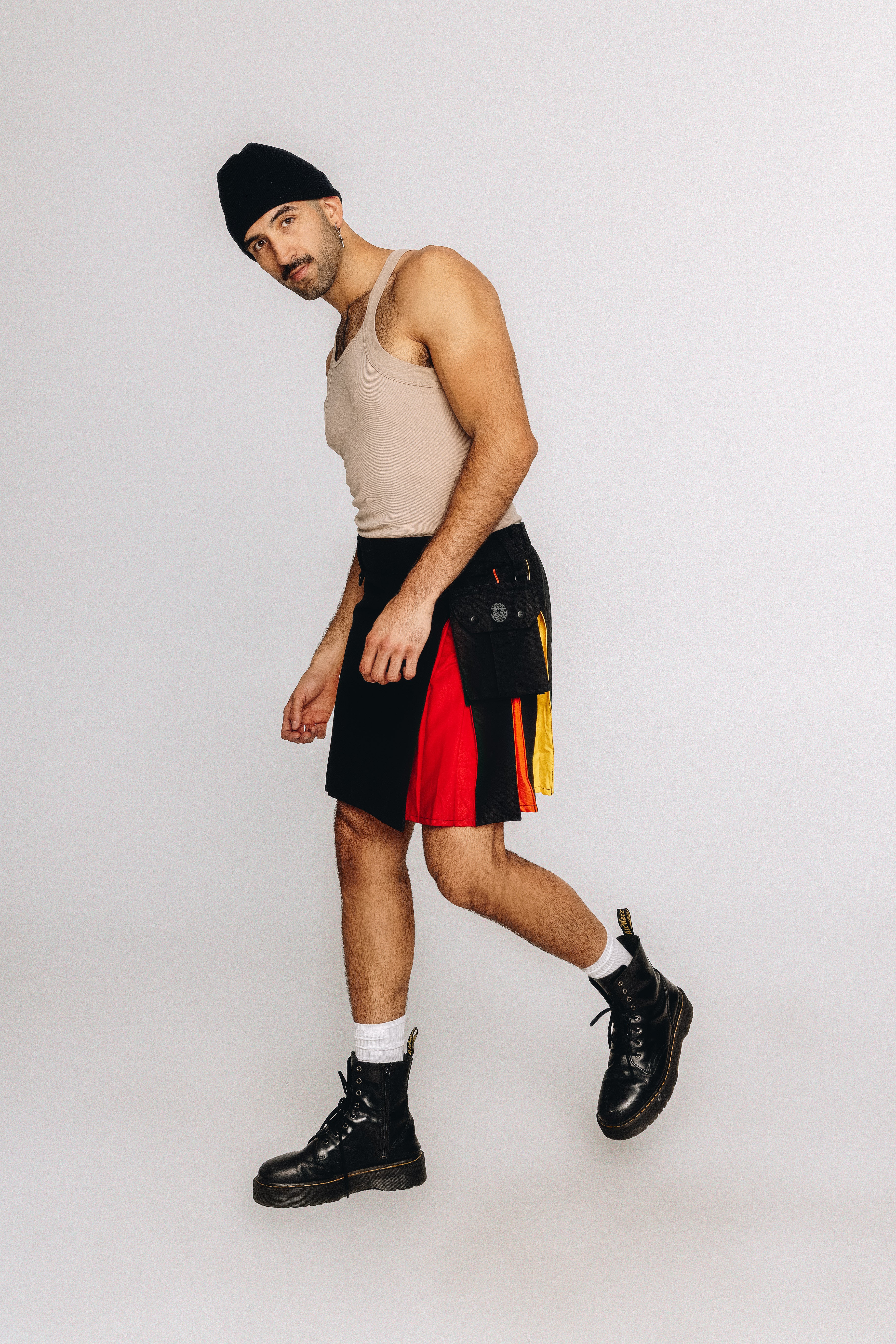 Versatta Knee-Length Rainbow Pride Hybrid Cargo Kilt - 19"