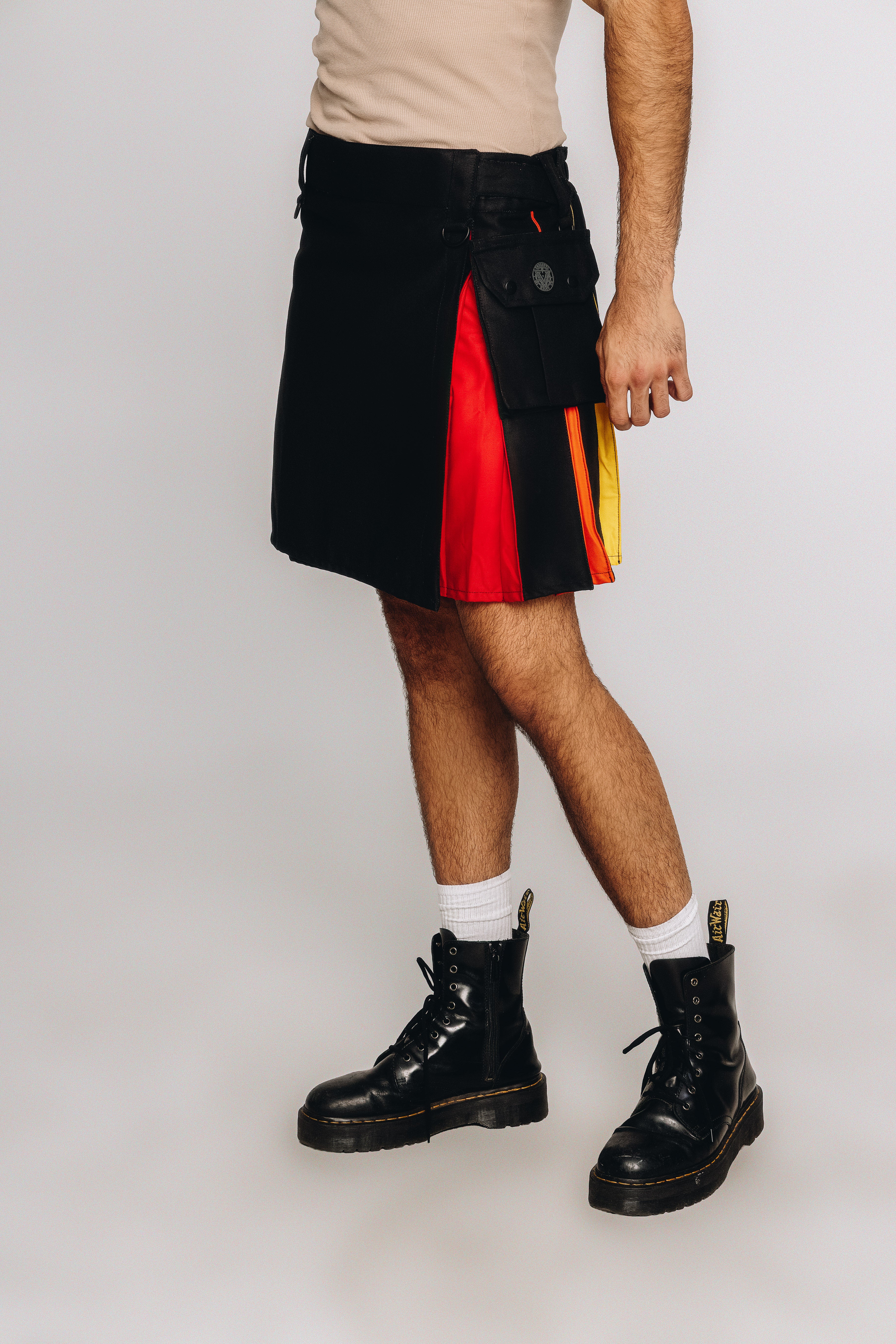 Versatta Knee-Length Rainbow Pride Hybrid Cargo Kilt - 19"