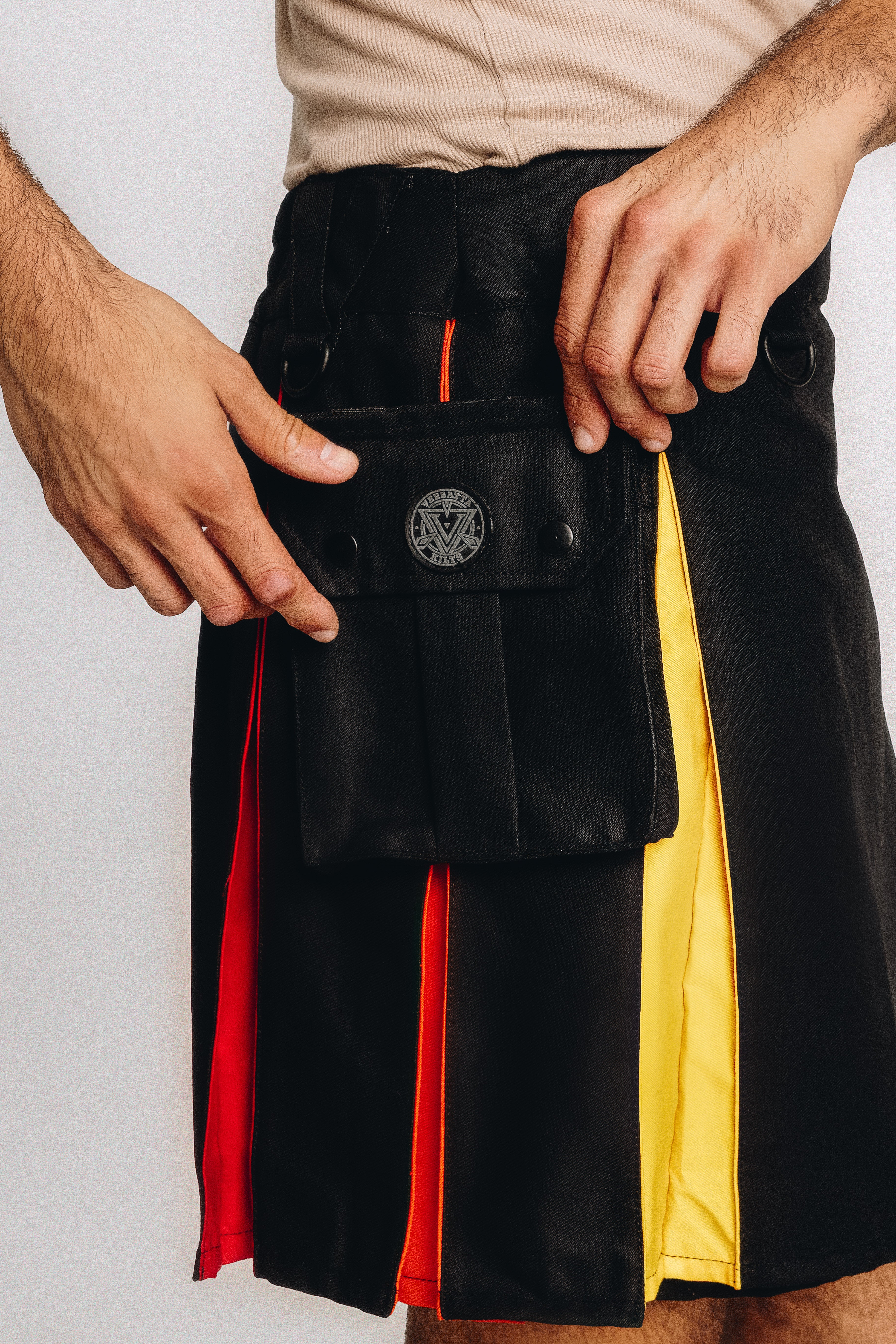Versatta Knee-Length Rainbow Pride Hybrid Cargo Kilt - 19"