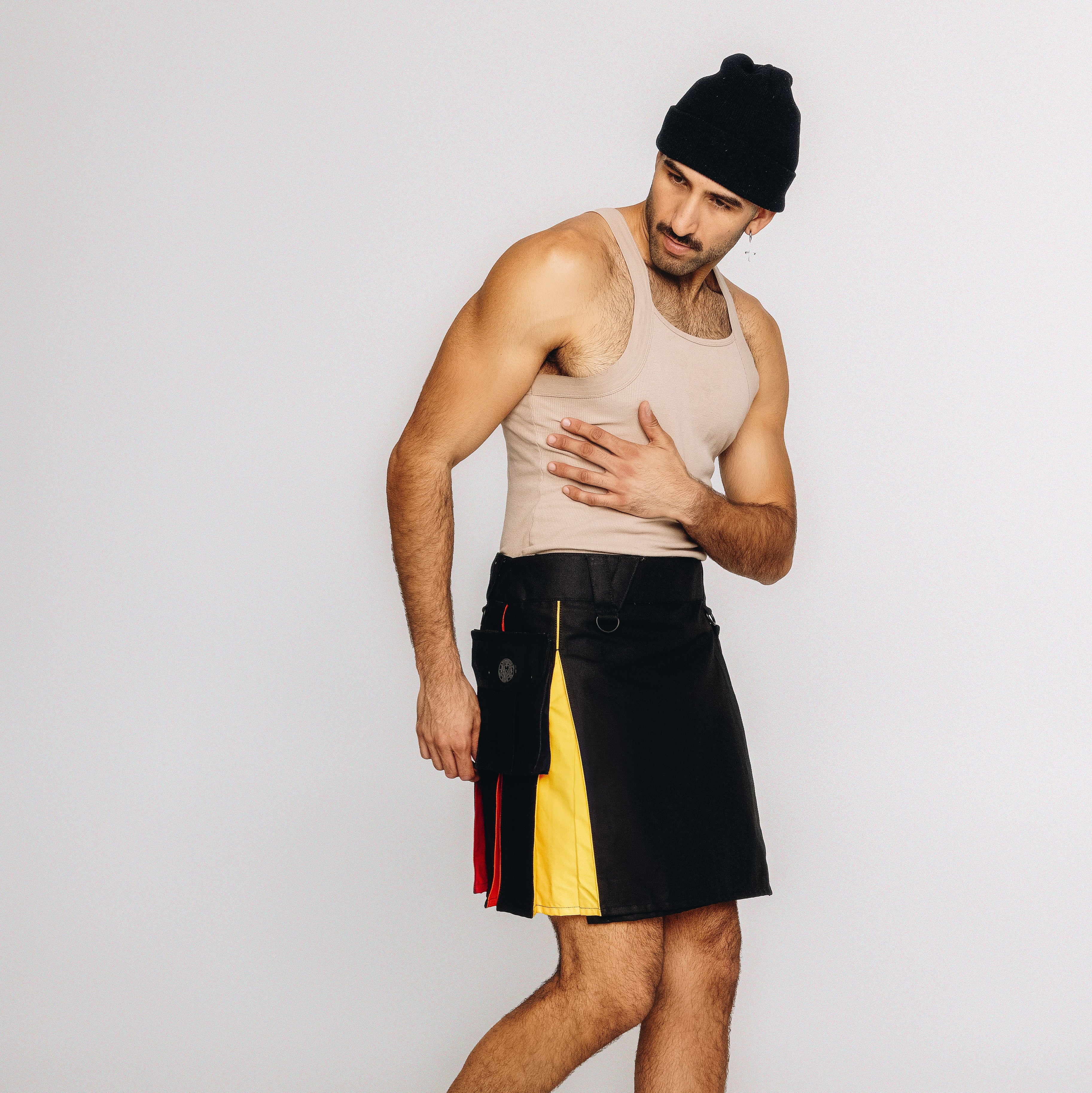 Versatta Knee-Length Rainbow Pride Hybrid Cargo Kilt - 19"