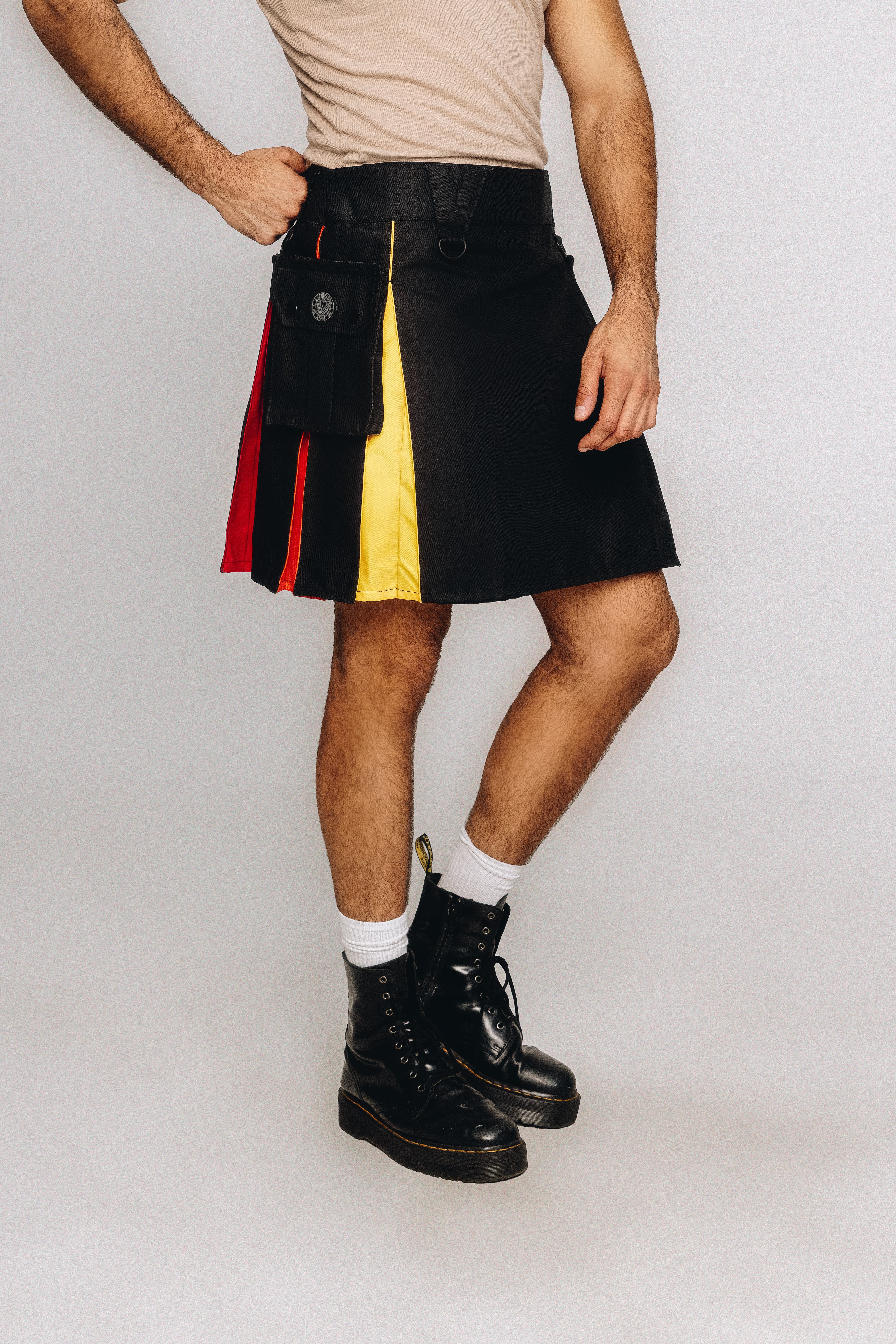 Versatta Knee-Length Rainbow Pride Hybrid Cargo Kilt - 19"