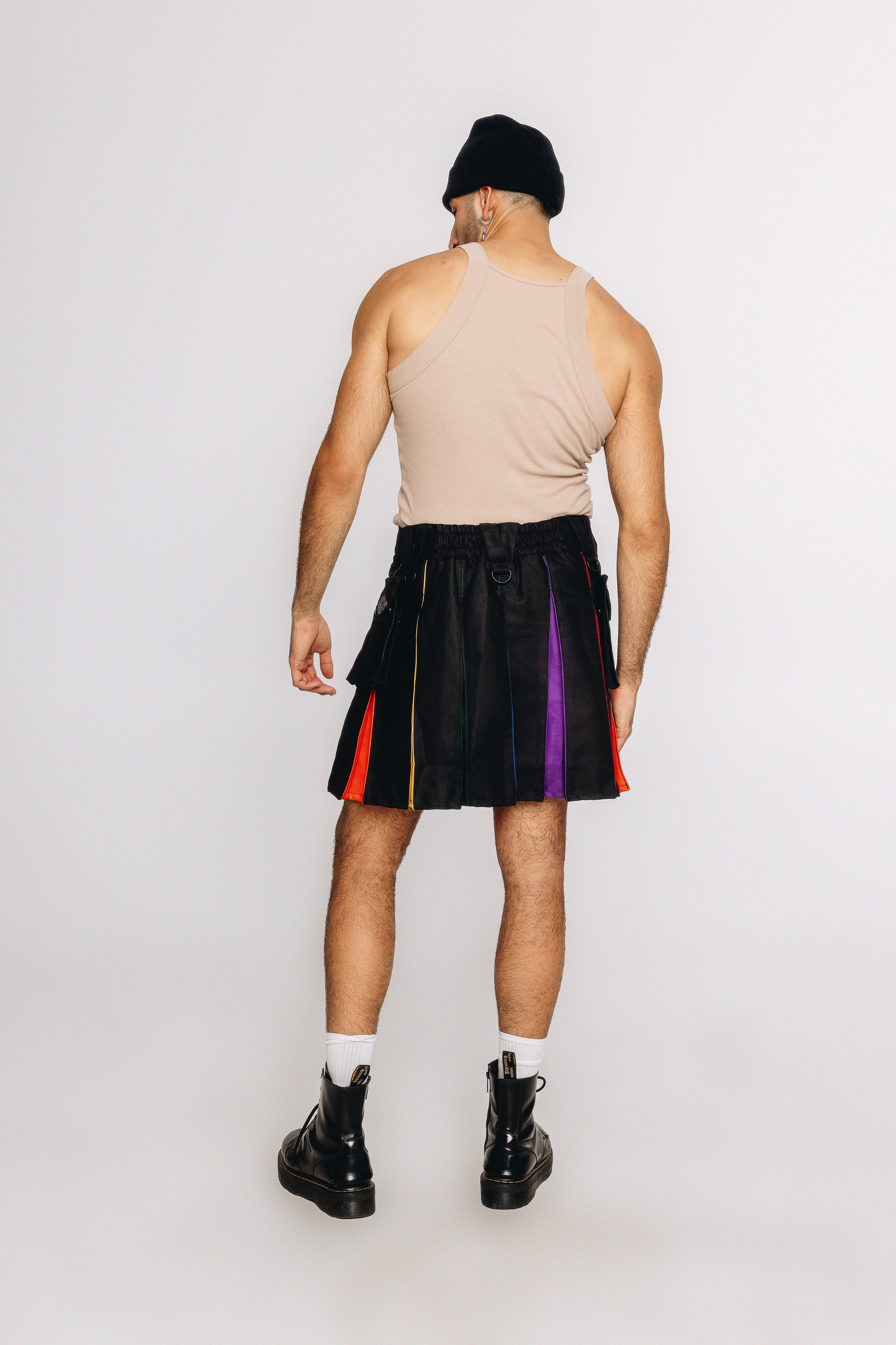 Versatta Knee-Length Rainbow Pride Hybrid Cargo Kilt - 19"