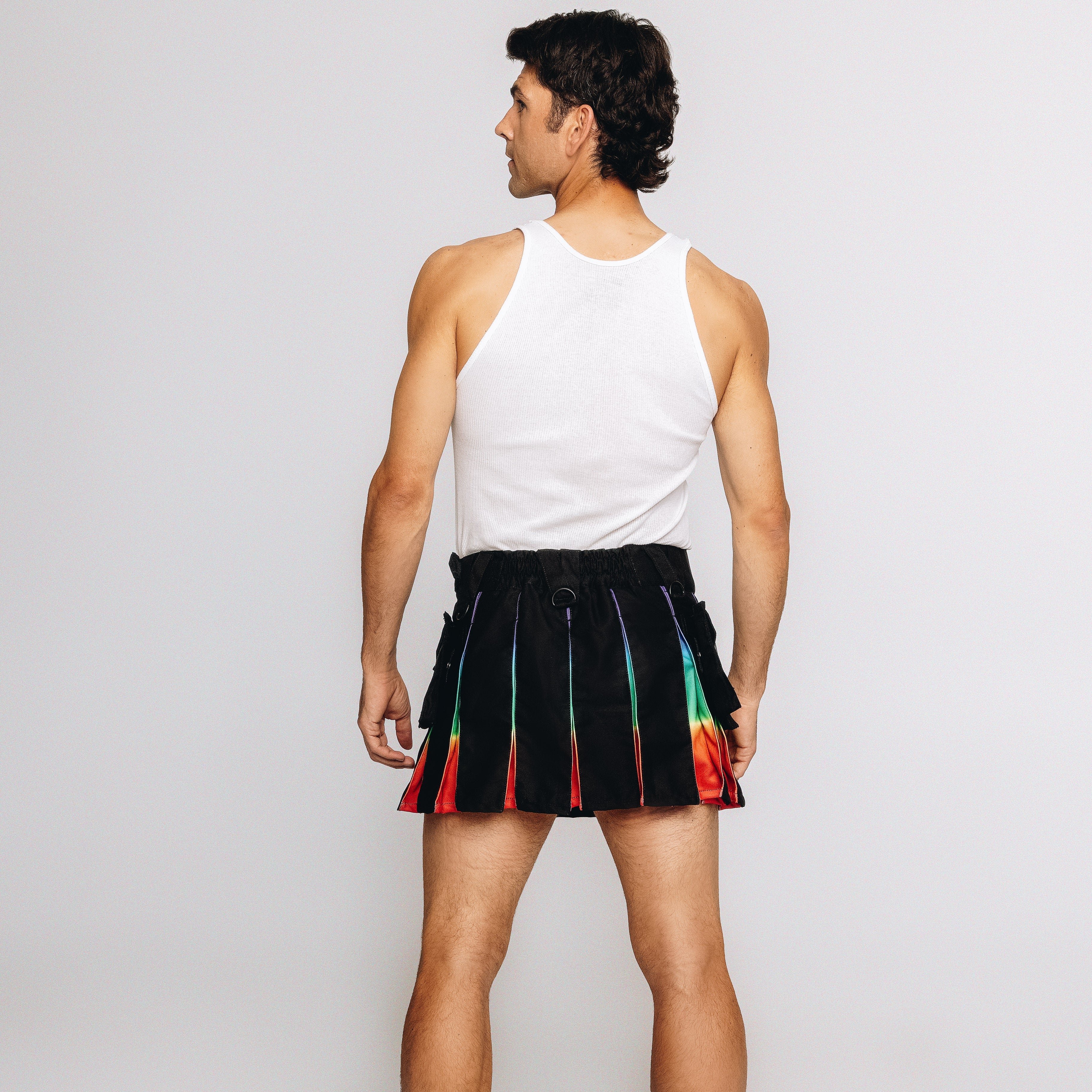 Versatta Mini Rainbow Sunset Pride Hybrid Cargo Kilt - 15"