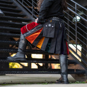 Versatta Gothic Velvet Cargo Kilt - Rainbow Pride 23"