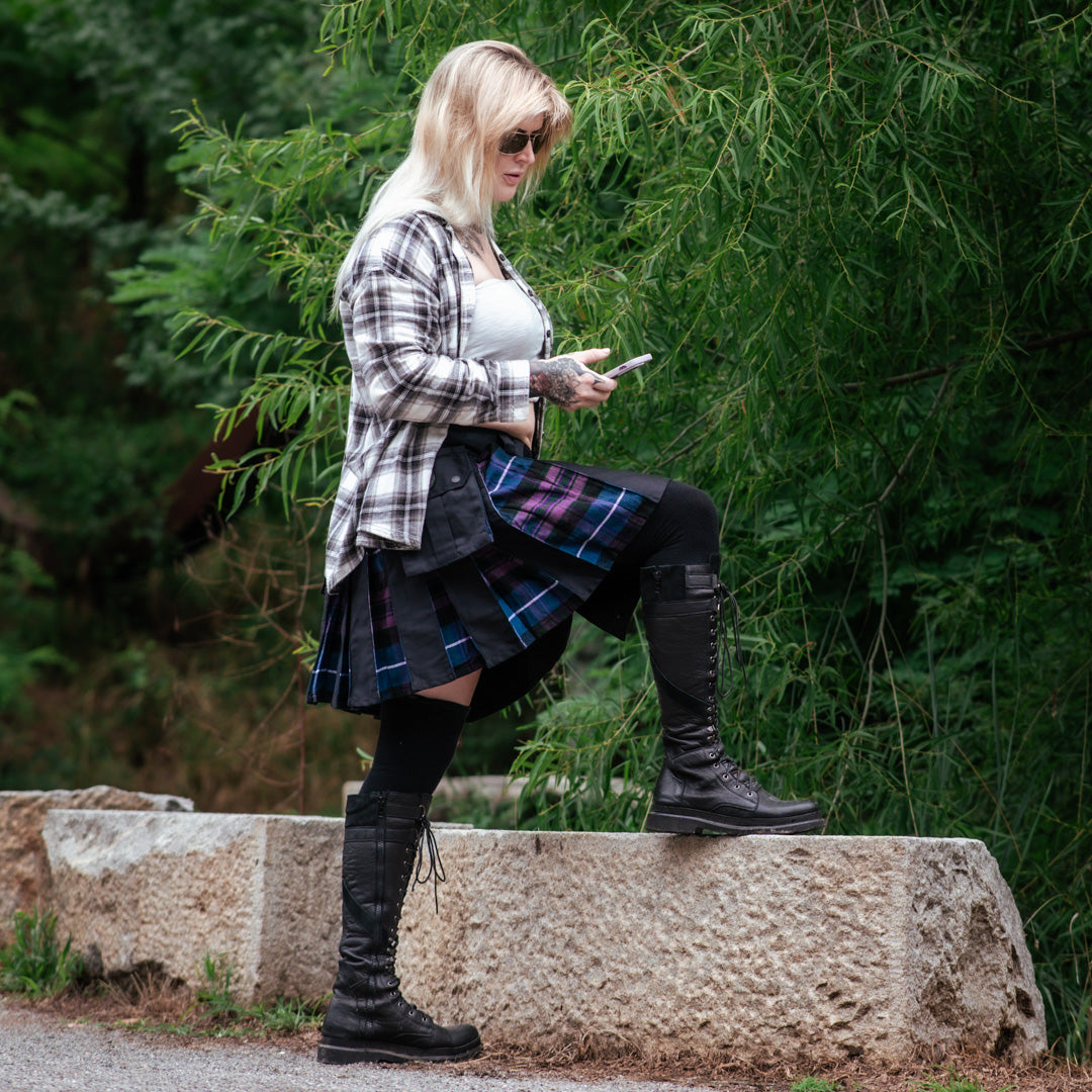 Versatta Knee-Length Tartan Hybrid Cargo Kilt - 19"