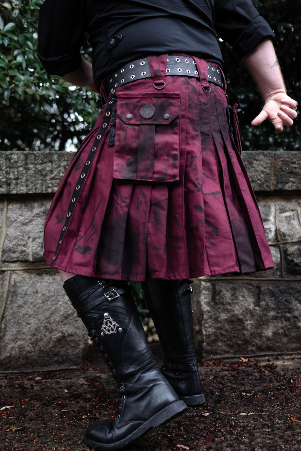 Versatta Warmetal Cargo Kilt - Burgundy