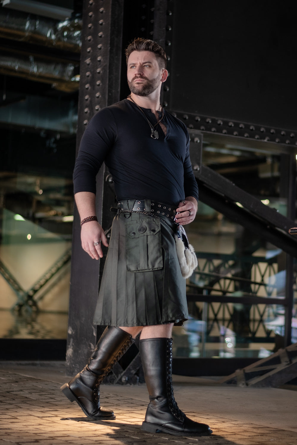 Versatta Cargo Kilt - Very Dark Green