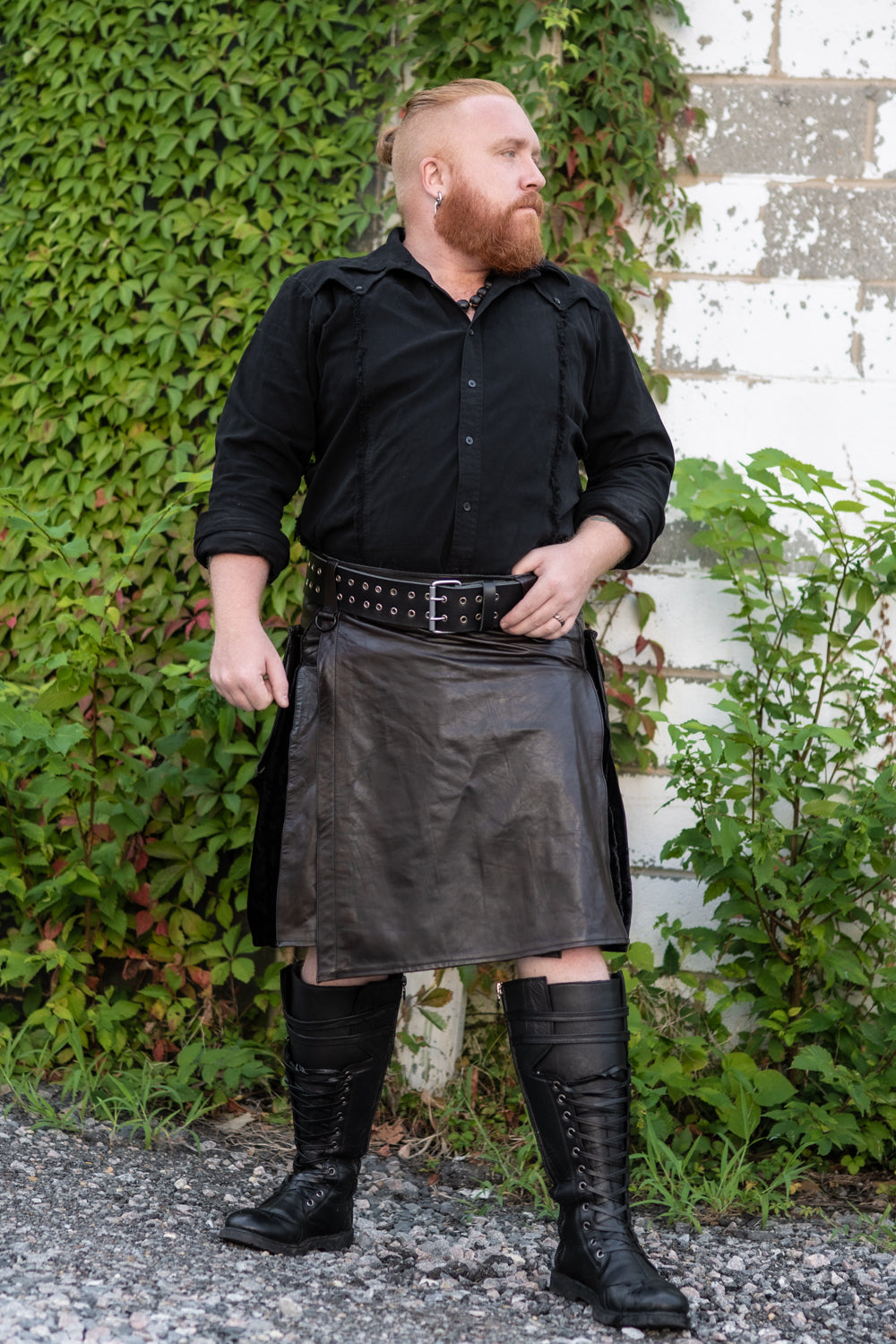 Versatta Leather Hybrid Cargo Kilt - Dark Brown