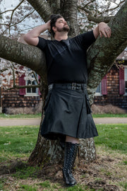 Versatta Big & Tall Cargo Kilt - Black