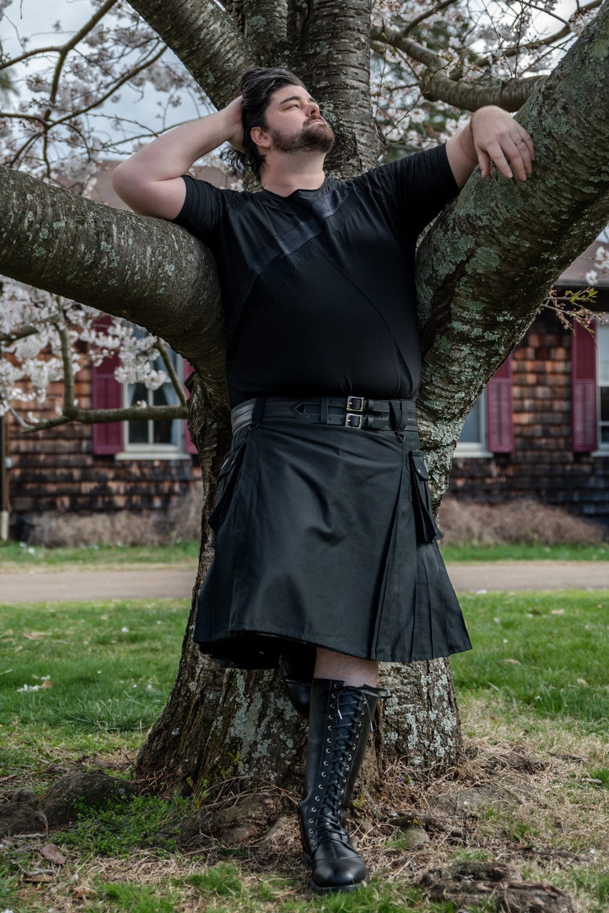 Versatta Big & Tall Cargo Kilt - Black