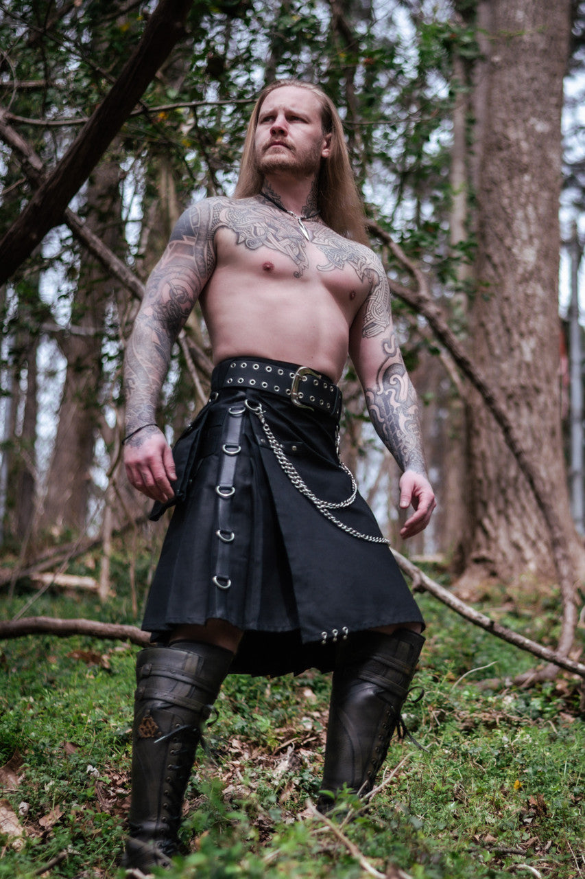 Versatta Gothic Cargo Kilt - Black