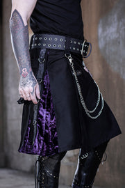 Versatta Gothic Velvet Cargo Kilt - Purple