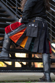 Versatta Gothic Velvet Cargo Kilt - Rainbow Pride