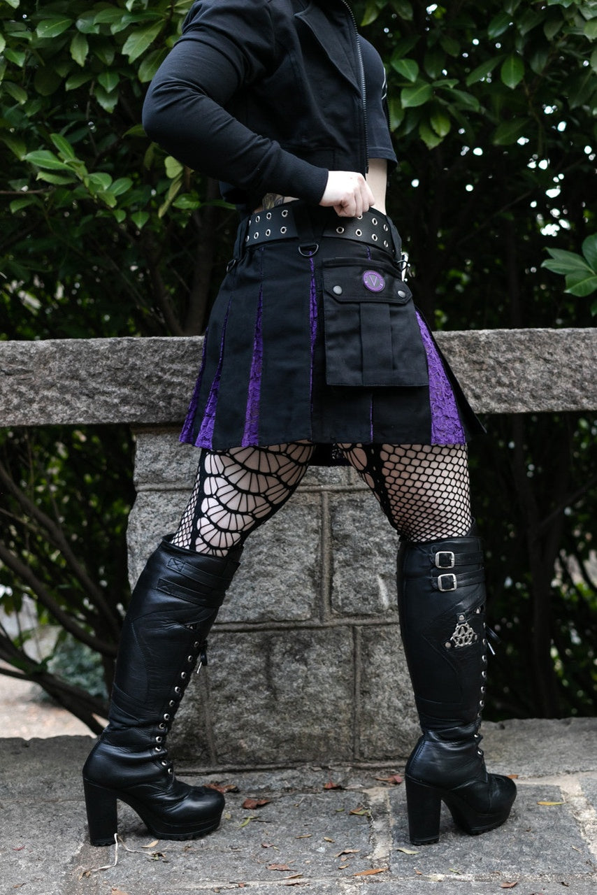 Versatta Mini Sweetheart Hybrid Cargo Kilt - Purple