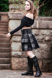 Versatta Knee-Length Inverted Tartan Hybrid Cargo Kilt - 19"