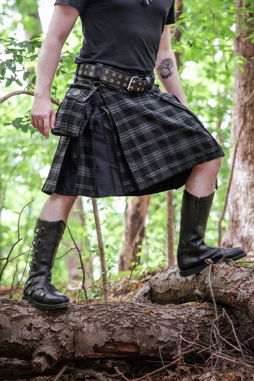 Versatta Inverted Tartan Hybrid Cargo Kilt - Midnight