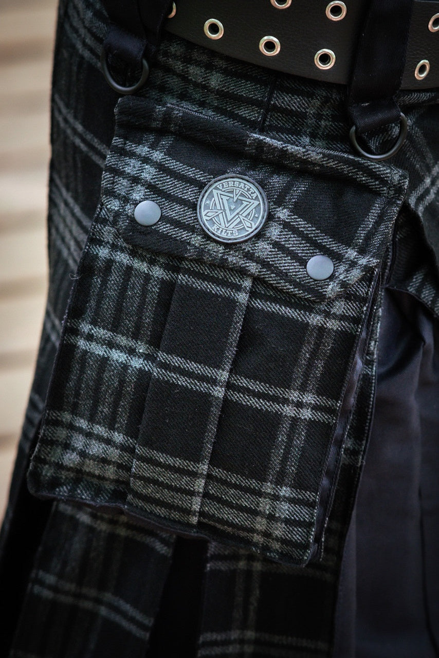 Versatta Inverted Tartan Hybrid Cargo Kilt - Midnight