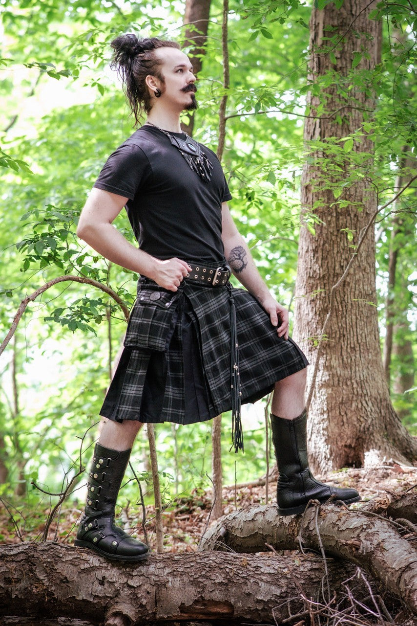 Versatta Inverted Tartan Hybrid Cargo Kilt - Midnight