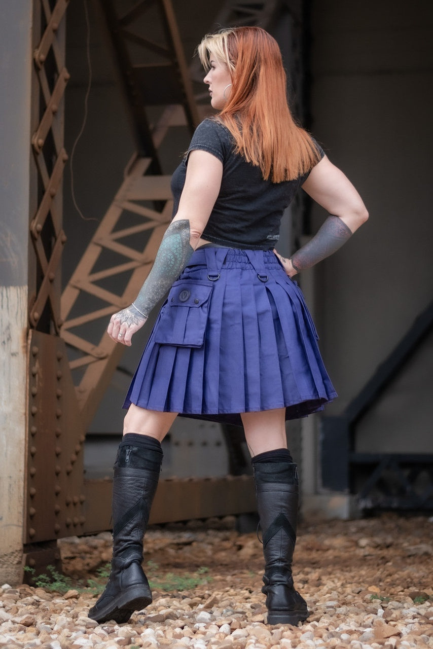 Versatta Knee-Length Cargo Kilt - Purple
