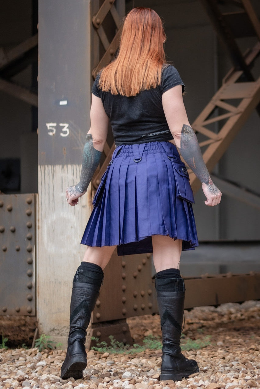 Versatta Knee-Length Cargo Kilt - Purple