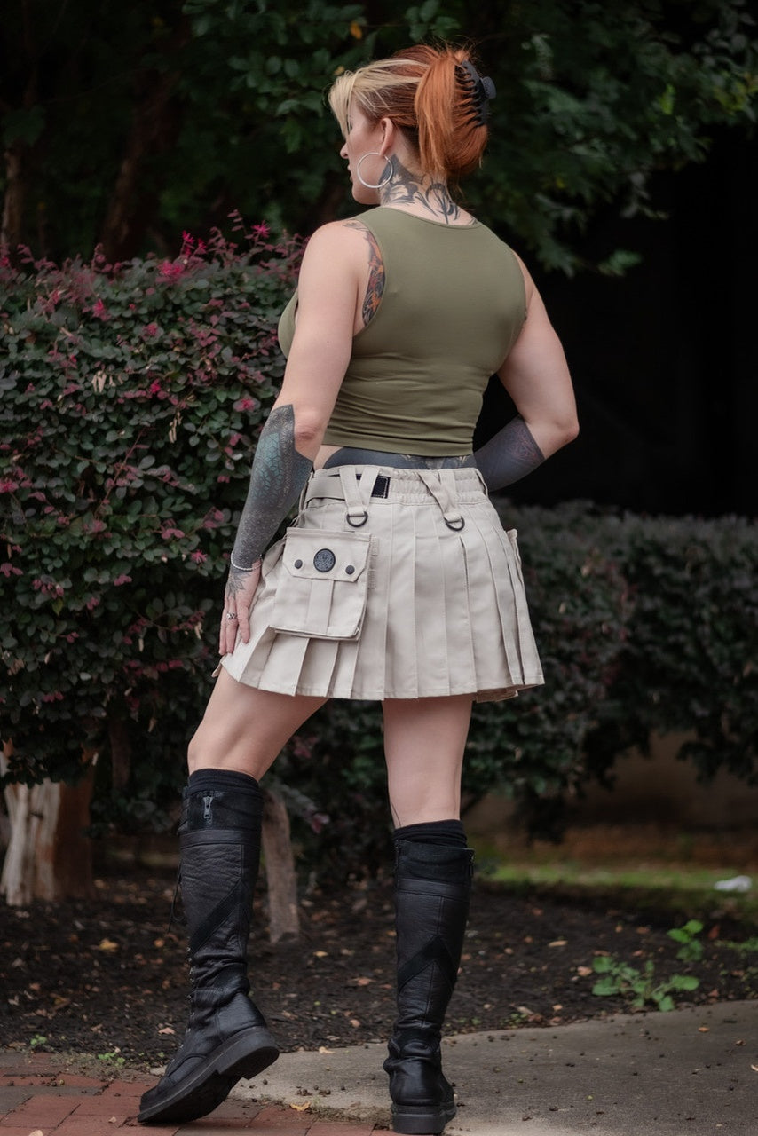 Versatta Mini Cargo Kilt - White Sand