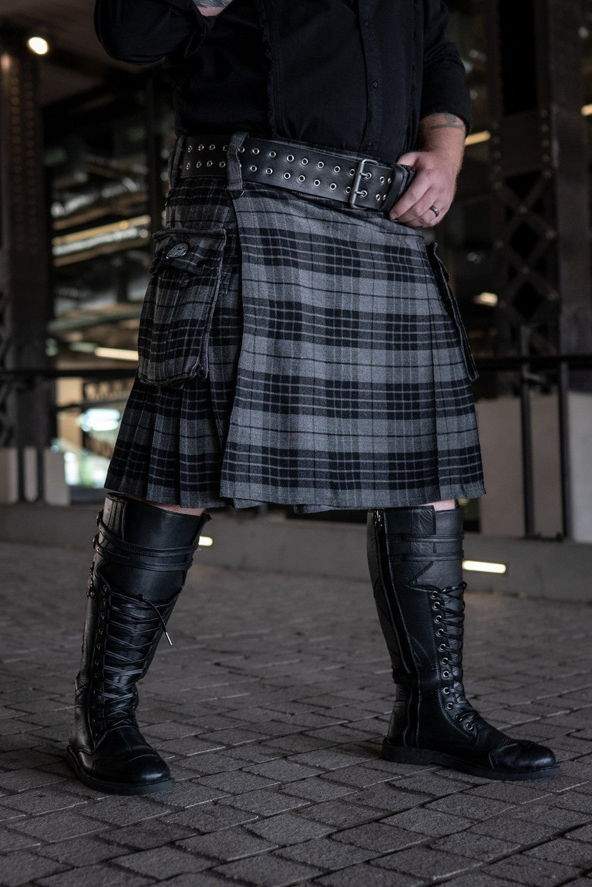Versatta Tartan Cargo Kilt - Wintergrey
