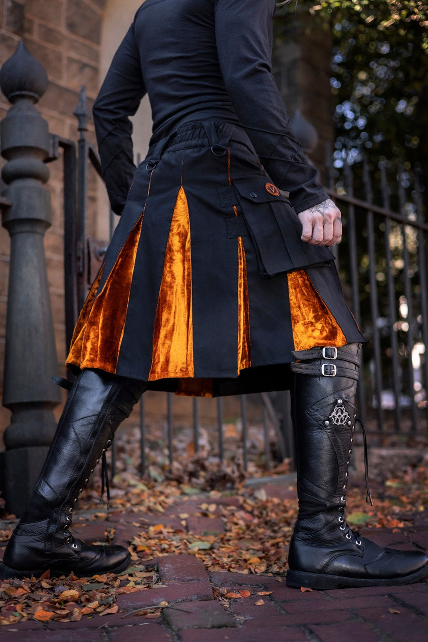 Versatta Velvet Hybrid Cargo Kilt - Emberglow